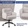 Ralex-chair Office Chairs Faux Cashmere Desk Chair with Adjustable Height,Cream