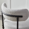 Set of 2 Boucle Dining Chairs with Oversized Seat Round Kitchen Chairs Grey