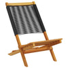Folding Garden Chairs 4 pcs Black Solid Wood Acacia S9V2
