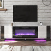 70'' TV Stand Cabinet, 36'' Electric Fireplace Media Entertainment LED RGB Light