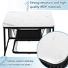 2Pcs Nesting Coffee Tables Set Square Stacking Side Tables Marble-Look White