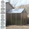 4/6/8/10*6FT Walk-In Transparent Sheets Greenhouse Plant Grow Galvanized Alumini