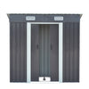 Galvanized Steel Sheds Outdoor Tools Storage w Sliding Door Foundation Kit 6x4FT