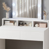 Bedroom Modern Dressing Table Vanity Desk With Drawers Shelves LED Mirror White