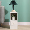 Slim Bedside Table Cabinet with Drawer for Bedroom Sofa Side Table End Tables
