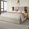 Ottoman Storage Linen Fabric Upholstered Bed Frame 4ft6 Double with Headboard