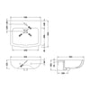 Bathroom 545mm Wash Basin & Full Pedestal 1 Tap Hole White Ceramic Modern Sink