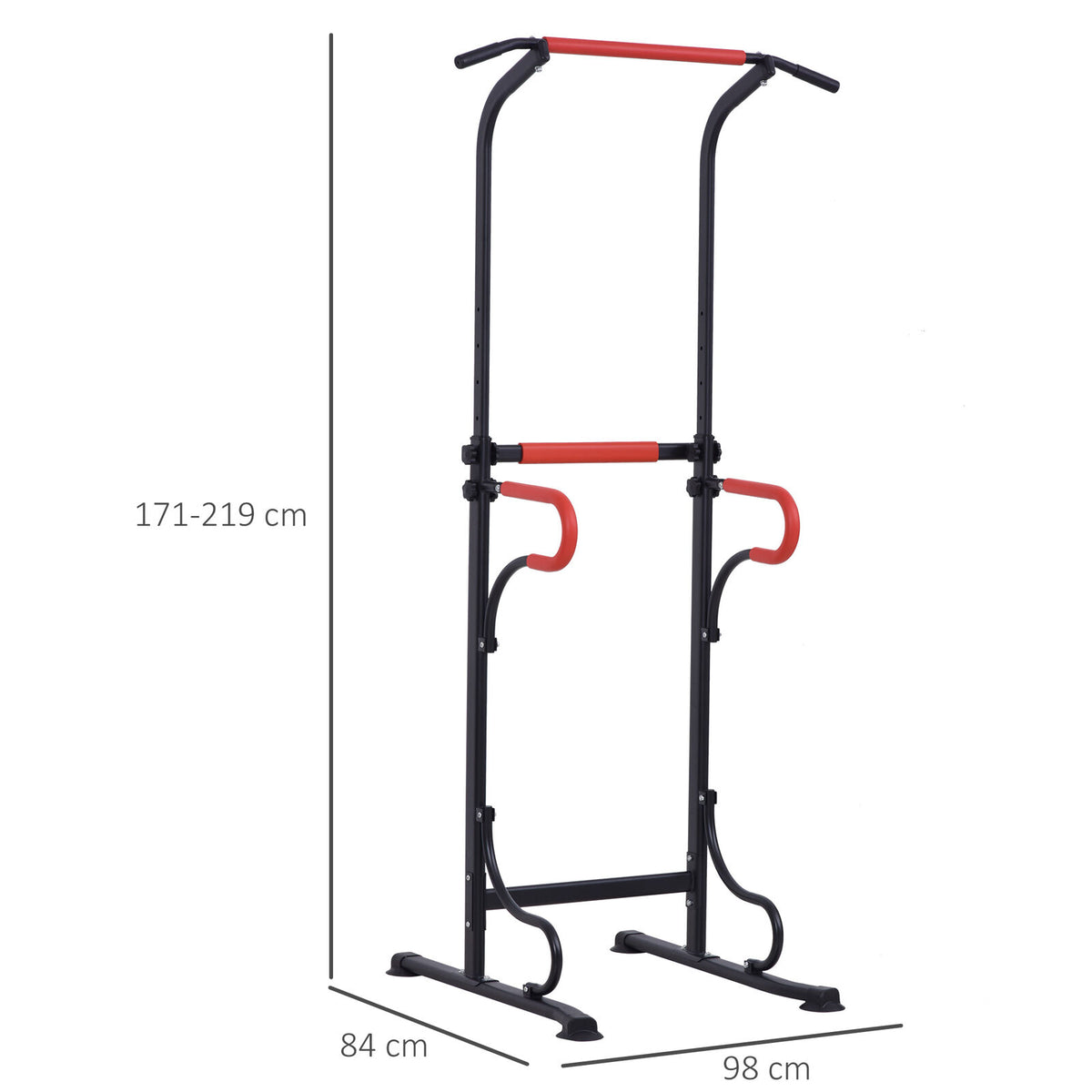 Steel Multi-Use Exercise Power Tower Station Adjustable Height w/ Grip ...