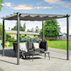 3 x 3(m) Aluminium Pergola with Retractable Roof, Outdoor Garden Gazebo Canopy