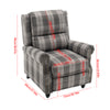 Occasional Tartan Fabric Recliner Armchair Sleeper Chair Single Sofa W/ Footrest