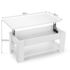 Wooden Coffee Table With Storage Matte Sofa End Table LED Light Living Room