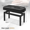 Costway Adjustable Duet Piano Bench Heavy-Duty Wooden Double Seat