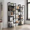 Large Industrial Bookcase Bookshelf Storage Shelves Metal Frame Black