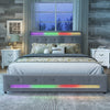 UPHOLSTERED 4FT6 DOUBLE BED FRAME WITH 4 DRAWERS LED LIGHT STRIPS VELVET FABRIC