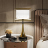 Farmhouse Table Lamp 3-Way Dimmable Nightstand Bedside Lamp Heavy Duty Iron Base