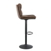 Set of 2 Brown Bar Stools Breakfast Stools With Foot Rest Swivel Gas Lift Modern