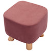 Square Footstool Footrest Pouffe Linen/Velvet/PU Leather Padded Children Seat