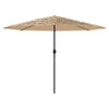 Garden Parasol with LEDs and Steel Brown 388x388x248 D7G7