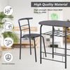 3 Pcs Compact Dining Room Set Kitchen Breakfast Bar Table with Storage Shelf