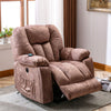 Electric Power Massage Lift Cinema Recliner Velvet Riser Heated Chair Sofa Brown