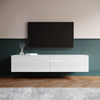 High Gloss Floating 140cm TV Stand Unit Cabinet Wall Mounted White Entertainment