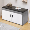 Wooden Ottoman Shoes Storage Rack Bench Padded PU Seat Cabinet Cupboard Stand UK