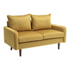 Double Seat Sofa Loveseat Couch 2 Seater Velvet Armchair w/ Wood Legs&Cushions
