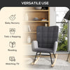 Wingback Rocking Chair for Nursing, Nursery Glider Rocker Armchair Dark Grey