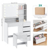 Large Dressing Table With Light Mirror Drawers Stool Vanity Set Makeup Table