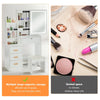 4 Drawers Dressing Table Set Makeup Desk with LED Mirror Stool Shelf Zieoozlzfmn