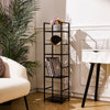 2/3/4/5 Shelf Metal Framed Wooden Bookcase Industrial Modern Bookshelf Display