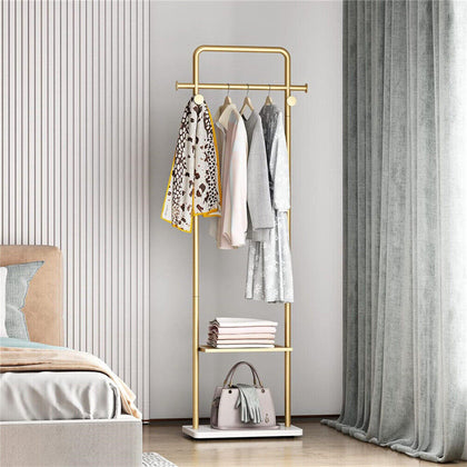 Modern Chic Gold Clothes Rail Corner Coat Rack Stand Handbag Tie Towels Rod Tree