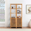 Bamboo Bathroom Cabinet Storage Tall Slim Furniture Toilet Kitchen Cupboard Door