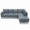 L-Shaped Corner Sofa, Sectional Couch with Built-in USB Port Chaise