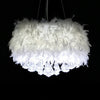 Modern Feather Light Shade Crystal Pendant Light Bedroom Chandelier Ceiling Lamp