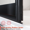 Over Bath Shower Screen 4 Folding Black Frame Safety Clear Glass Panel 1000x1400