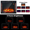 Recessed Electric Fireplace 2000W Wall Mounted Fire Heater with 7 Flame Color