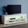 Modern 120cm White TV Stand Unit Cabinet Shelf High Gloss Front with LED Lights