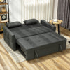 2 Seater Sofa Bed, Convertible Pull Out Bed Settee, Charcoal Grey