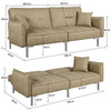 Modern Fabric Sofa Bed 3 Seater Click Clack Living Room Recliner Couch Sofa Grey
