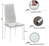 Mondeer Dining Table and Chairs Set 6 High Back Faux Leather Chair Grey&White