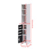 Modern Bathroom Tall Cabinet with Storage Shelf&Door Corner Shelf Bookshelf