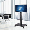32-70" Height Adjustable Rolling Floor TV Stand Cart with Display Shelf