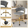 360° Swivel Home Office Desk Chair Upholstered Computer Chair-Grey
