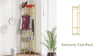 Metal Corner Coat Rack Clothes Rail Hall Tree Hanger Hook w Storage Shelf