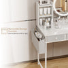 Dressing Table with LED Mirror Large Vanity Table 3 Drawer Storage Side Pocket