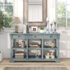 3-Tier Console Table Wooden Sofa Side Table W/ Storage Shelves & 3 Drawers