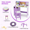 Kids Table and Chair Set Home Student Writing Desk w/ Cabinet