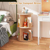 Round Spinning Corner Bookcase w/Bear Baffles Natural
