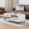 White High Gloss Coffee Table 4 Drawers Rectangular Living Room Modern